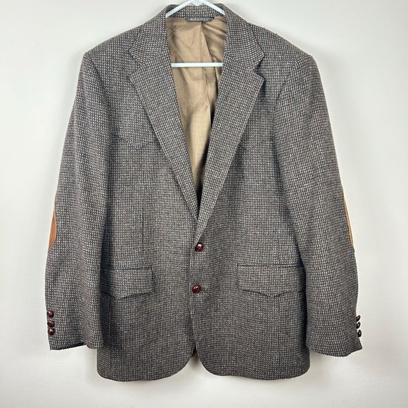 Levis Vintage Western Wear Tweed Wool Elbow Patch Jacket Sports Coat Sz 40R - Picture 15 of 16